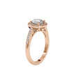 1.30Ct Round Prong Halo Lab-Grown Diamond Gold Ring