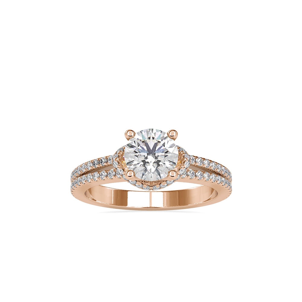 1.49Ct Round Prong Split Shank Lab-Grown Diamond Gold Ring