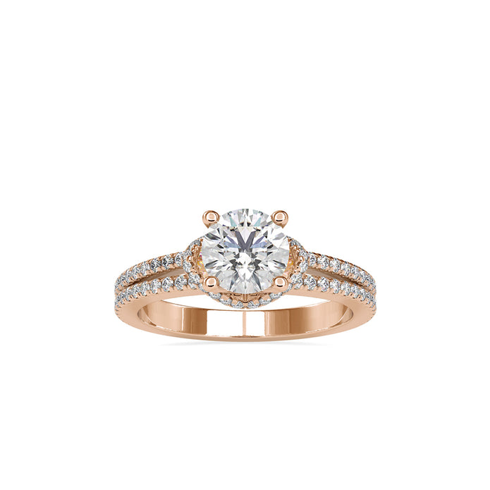1.49Ct Round Prong Split Shank Lab-Grown Diamond Gold Ring