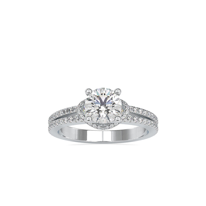 1.49Ct Round Prong Split Shank Lab-Grown Diamond Gold Ring