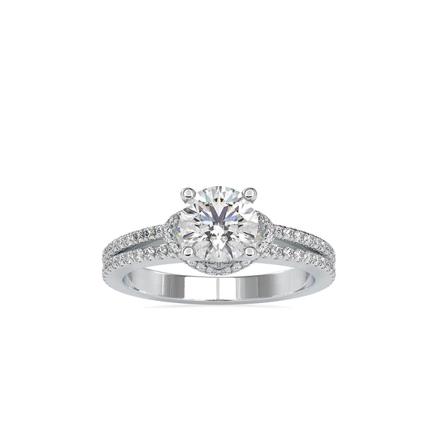 1.49Ct Round Prong Split Shank Lab-Grown Diamond Gold Ring