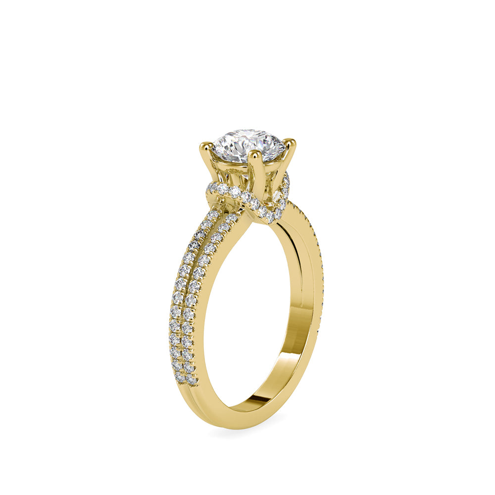 1.49Ct Round Prong Split Shank Lab-Grown Diamond Gold Ring