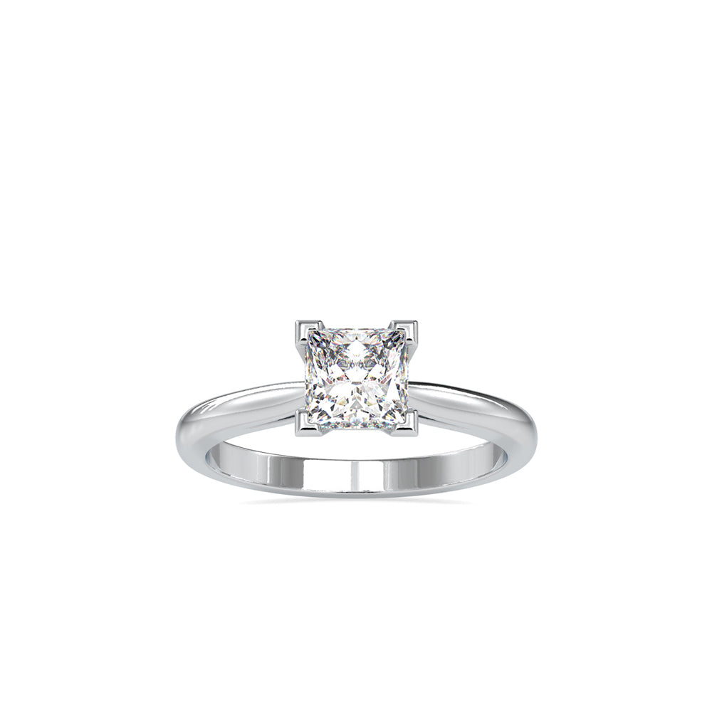 1.23Ct Princess Solitaire Lab-Grown Diamond Gold Ring