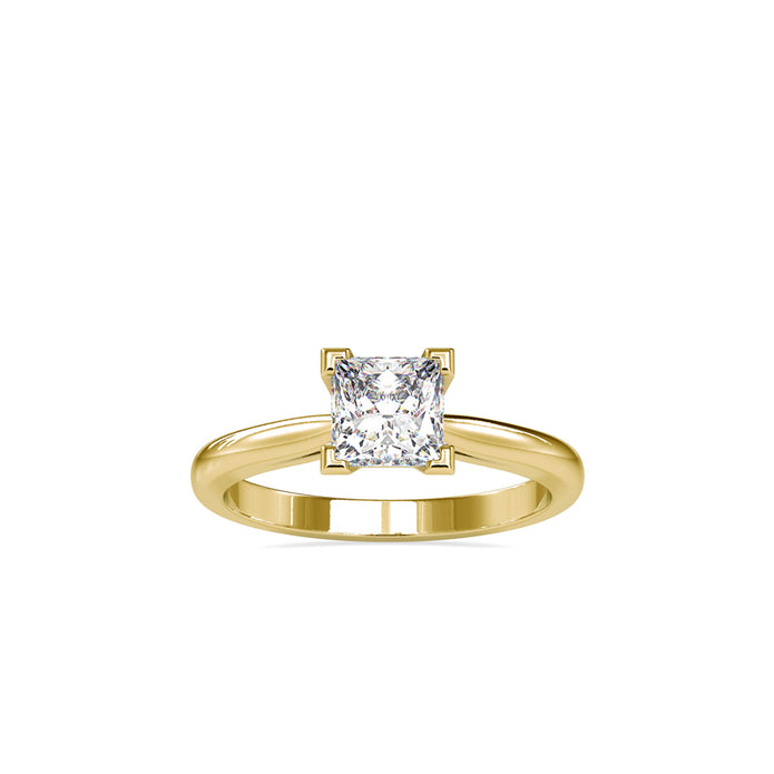 1.23Ct Princess Solitaire Lab-Grown Diamond Gold Ring