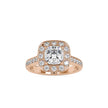 2.16Ct Cushion Halo Lab-Grown Diamond Gold Ring
