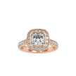 1.72Ct Cushion Prong Halo Lab-Grown Diamond Gold Ring