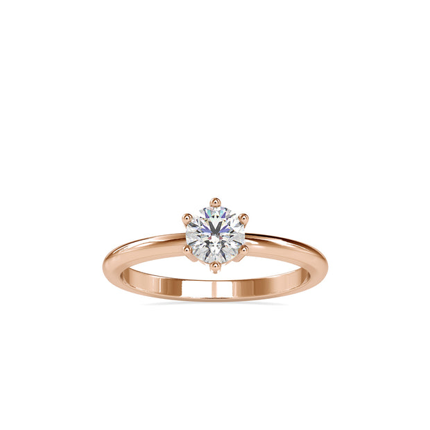 0.54Ct Round Solitaire Lab-Grown Diamond Gold Ring