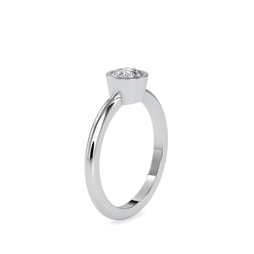 0.54Ct Round Bezel Lab-Grown Diamond Gold Ring