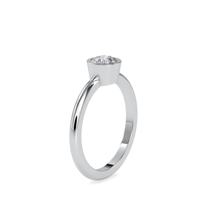 0.54Ct Round Bezel Lab-Grown Diamond Gold Ring