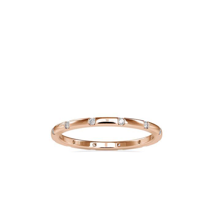 0.09Ct Flush Set Full Eternity Lab-Grown Diamond Gold Band