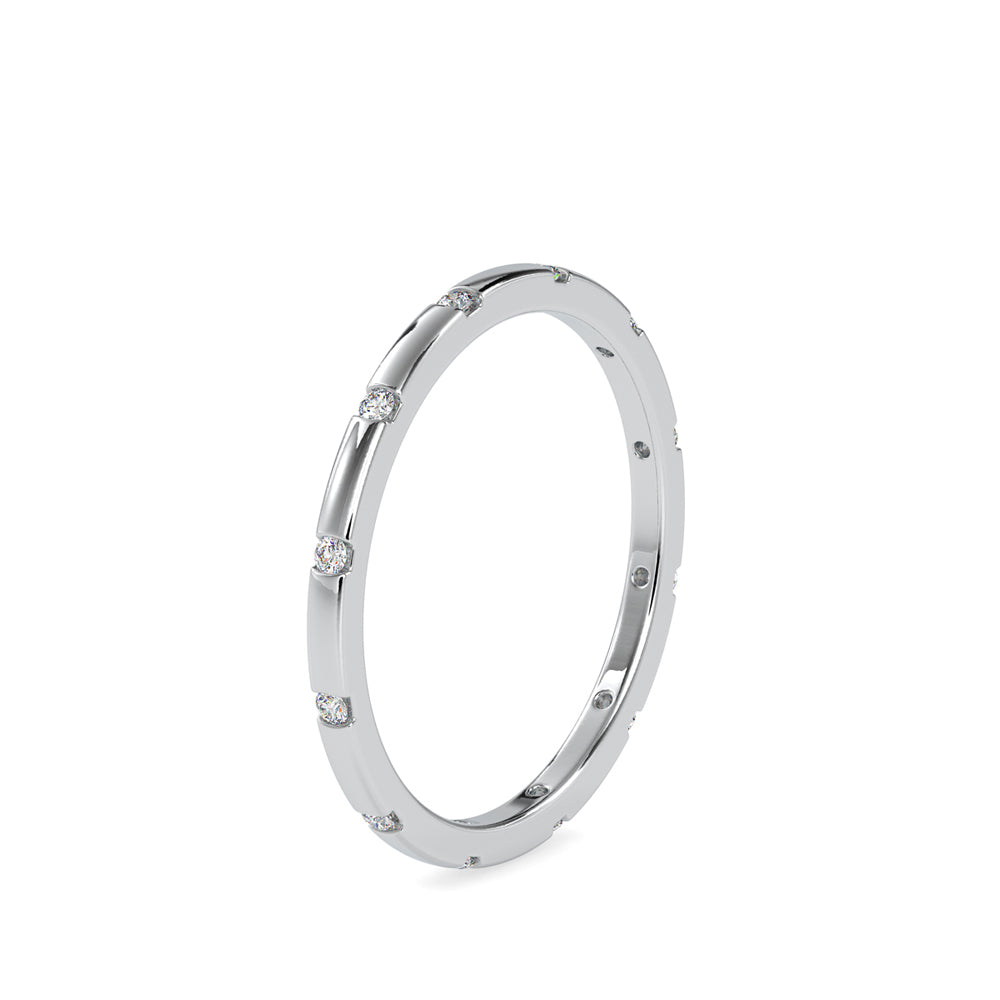 0.09Ct Flush Set Full Eternity Lab-Grown Diamond Gold Band