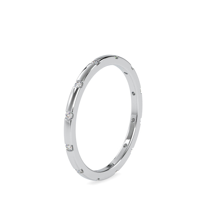 0.09Ct Flush Set Full Eternity Lab-Grown Diamond Gold Band