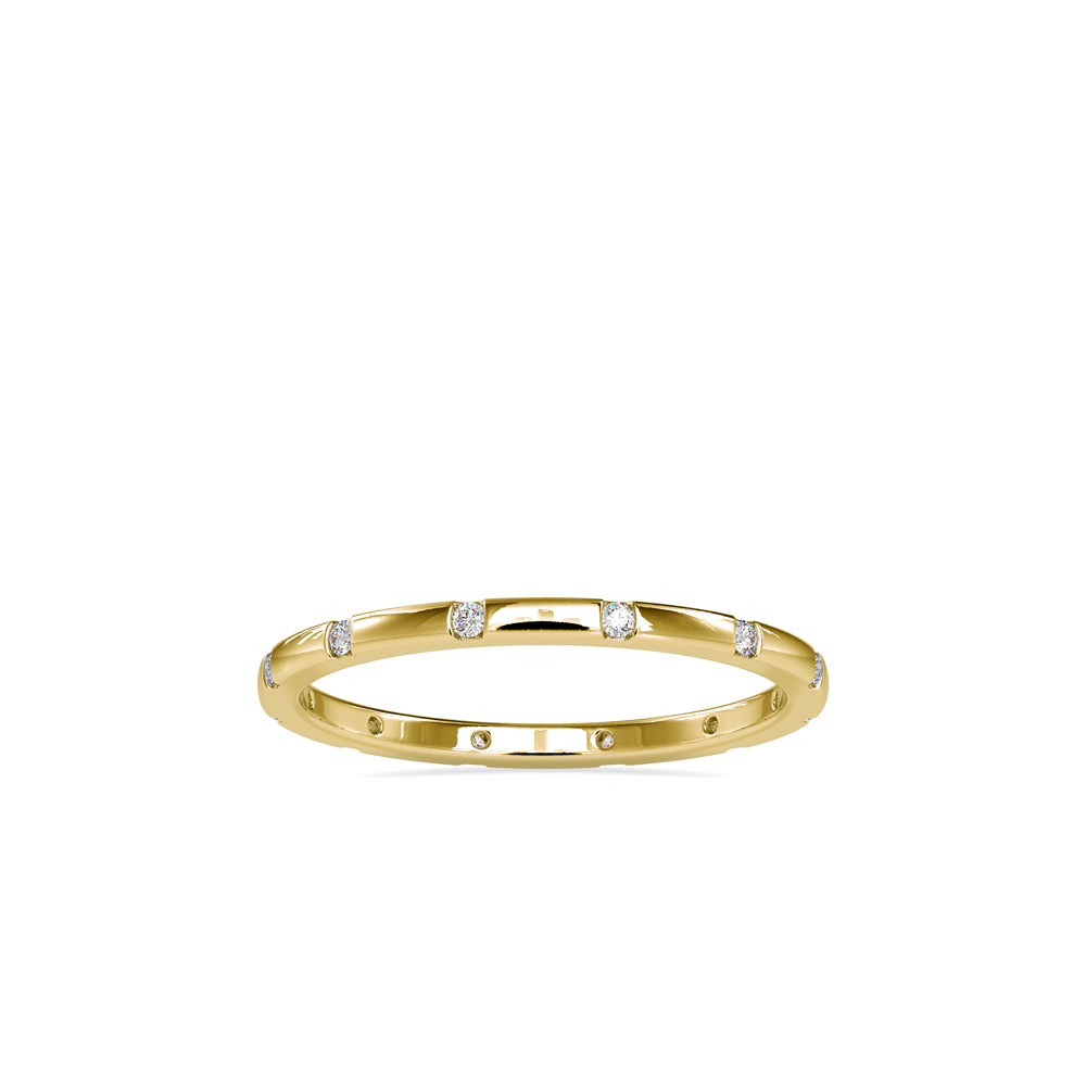 0.09Ct Flush Set Full Eternity Lab-Grown Diamond Gold Band