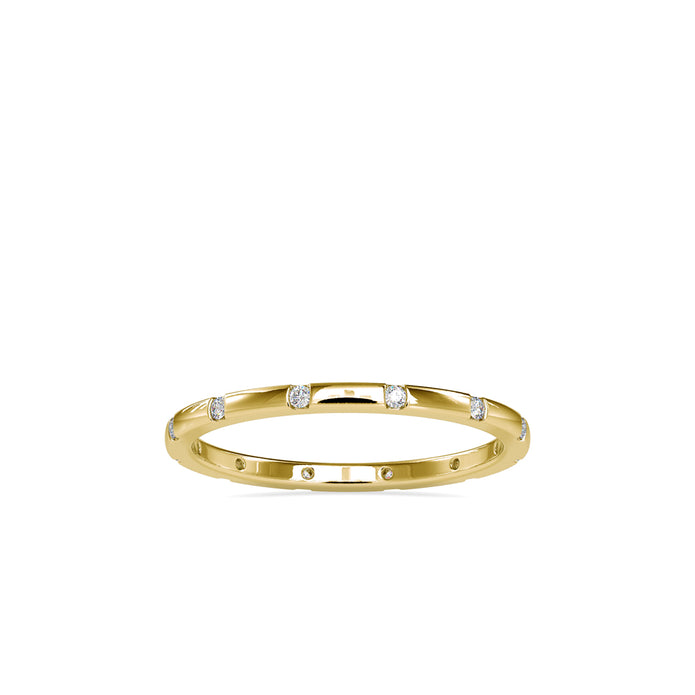 0.09Ct Flush Set Full Eternity Lab-Grown Diamond Gold Band