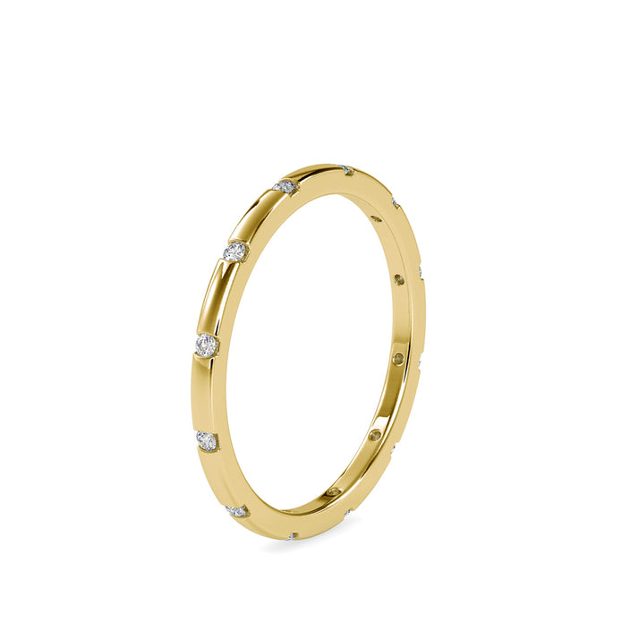 0.09Ct Flush Set Full Eternity Lab-Grown Diamond Gold Band