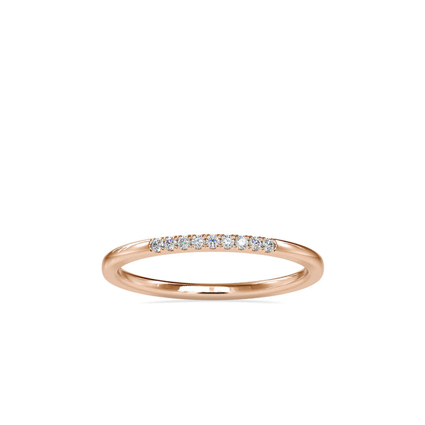 0.05Ct Half Eternity Pave Set Lab-Grown Diamond Gold Ring