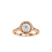 0.50Ct Round Cut Bezel Halo Lab-Grown Diamond Gold Ring