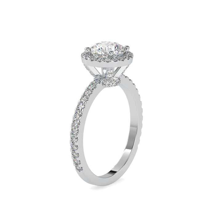 1.46Ct Round Cut Halo Lab-Grown Diamond Gold Ring