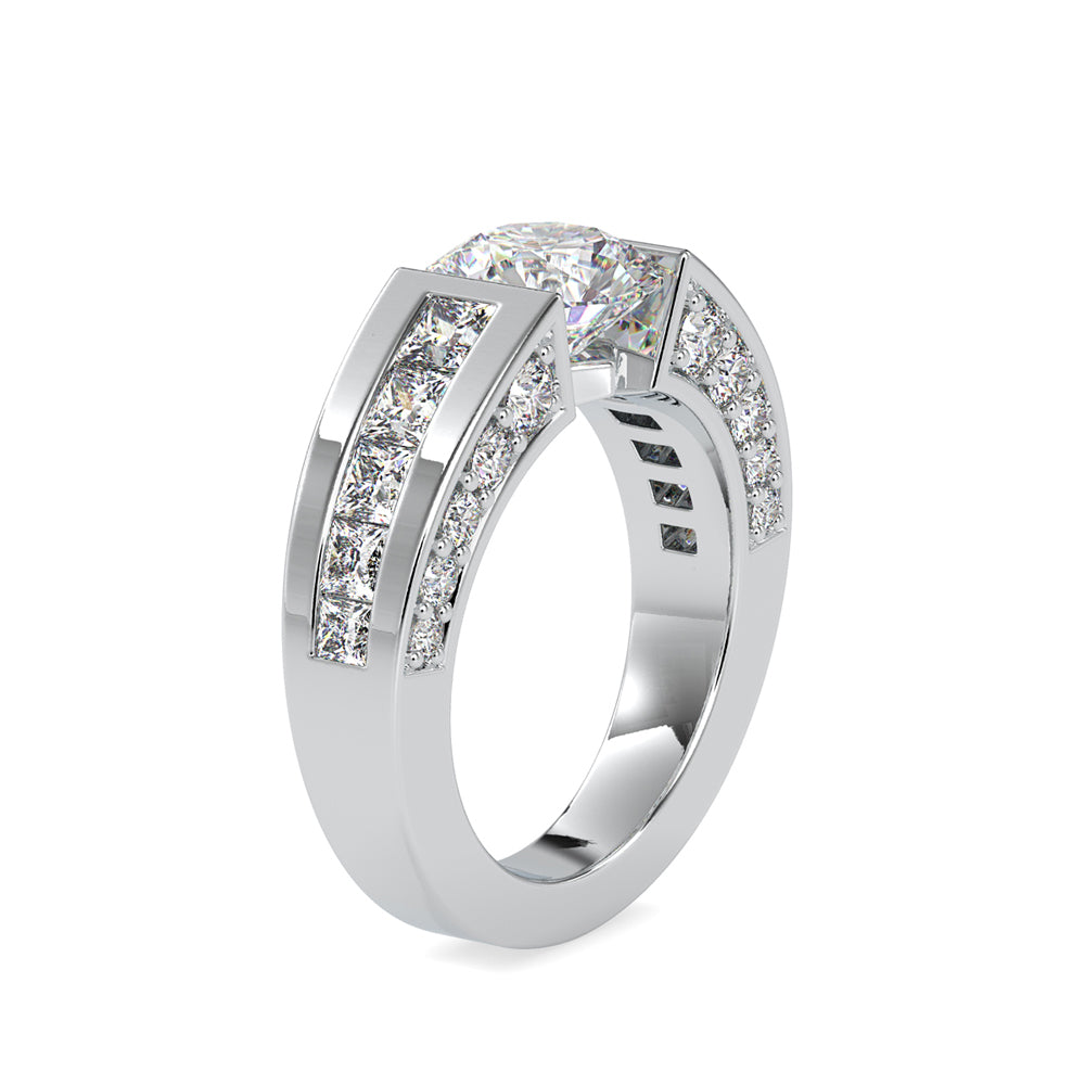 4.67Ct Round Cut Tension Lab-Grown Diamond Gold Ring