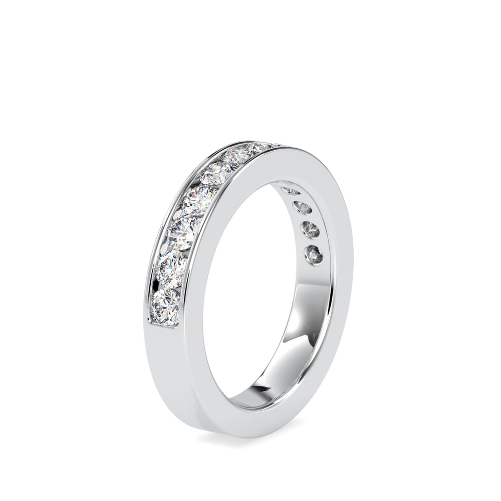 1.14Ct Channel Set Half Eternity Lab-Grown Diamond Gold Ring