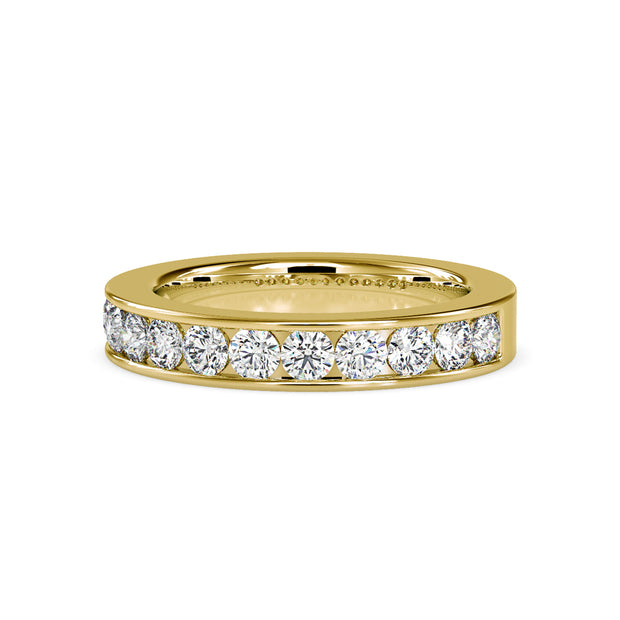 1.14Ct Channel Set Half Eternity Lab-Grown Diamond Gold Ring