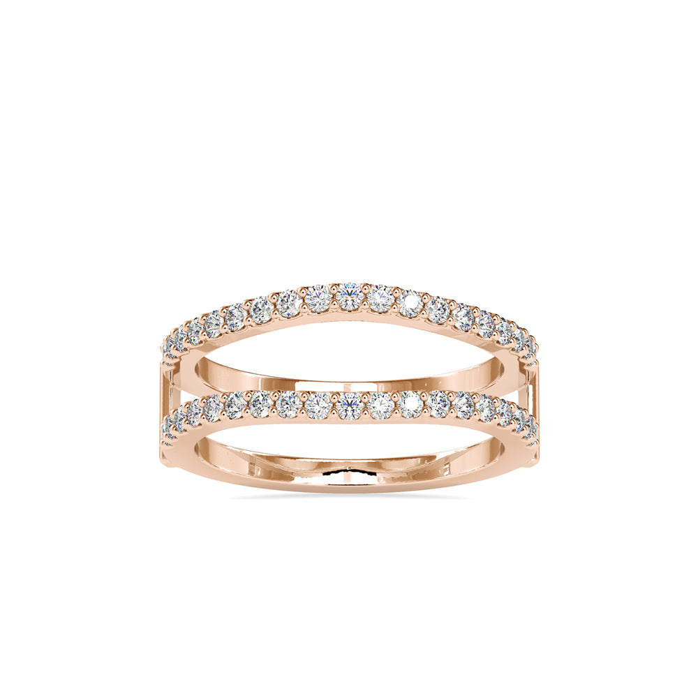 0.52Ct Pave Half Eternity Lab-Grown Diamond Gold Ring