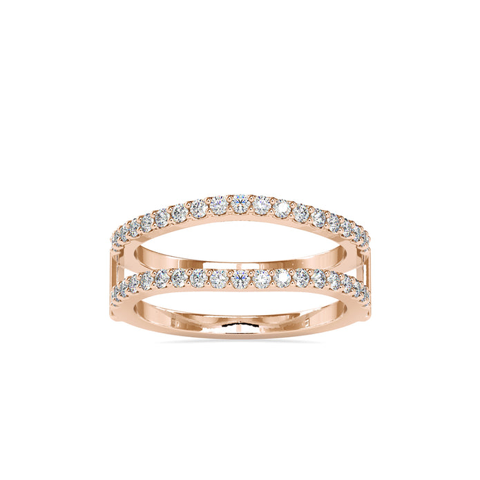 0.52Ct Pave Half Eternity Lab-Grown Diamond Gold Ring