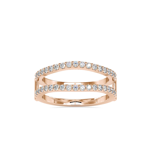 0.52Ct Pave Half Eternity Lab-Grown Diamond Gold Ring