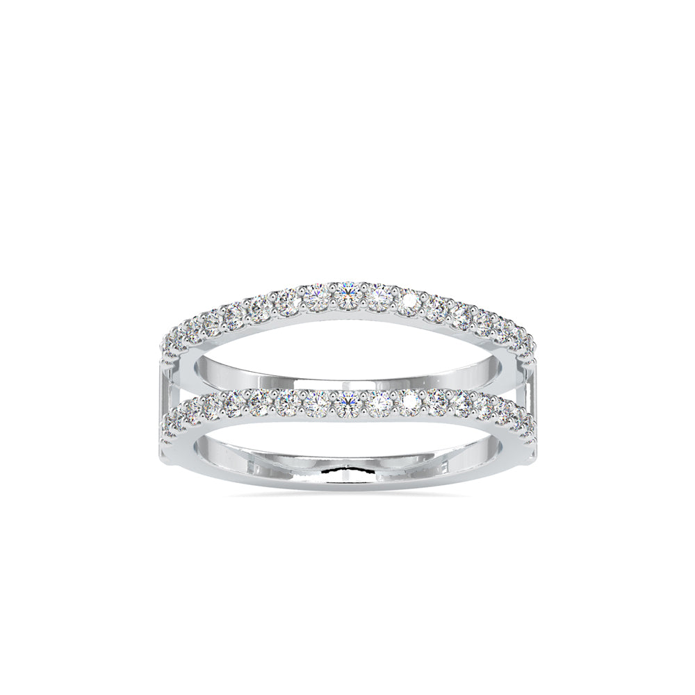 0.52Ct Pave Half Eternity Lab-Grown Diamond Gold Ring