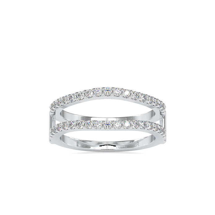 0.52Ct Pave Half Eternity Lab-Grown Diamond Gold Ring