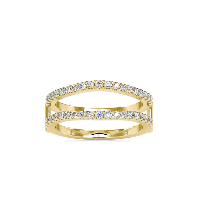 0.52Ct Pave Half Eternity Lab-Grown Diamond Gold Ring