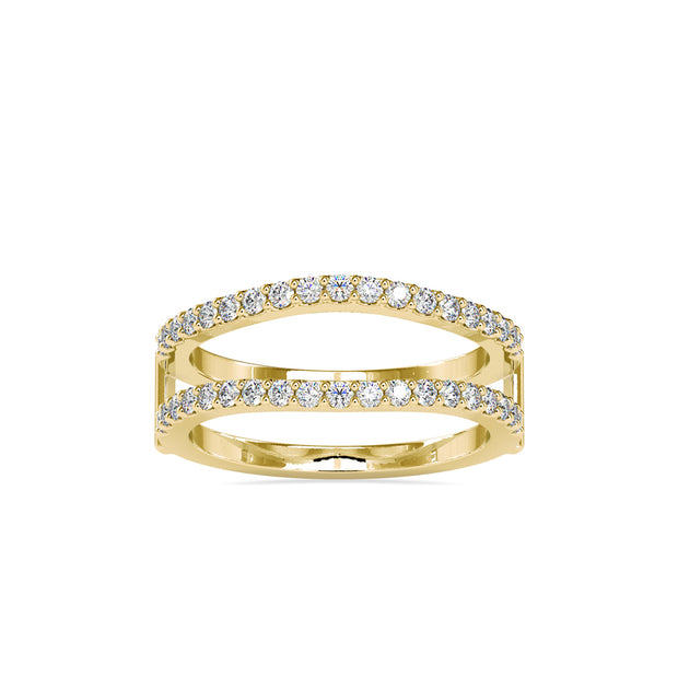 0.52Ct Pave Half Eternity Lab-Grown Diamond Gold Ring