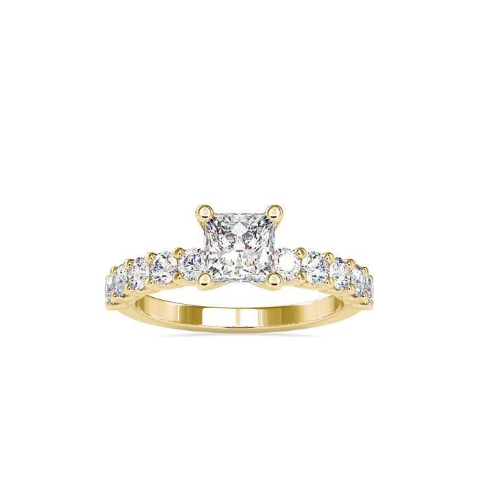 1.92Ct Princess Cut Solitaire Lab-Grown Diamond Gold Ring