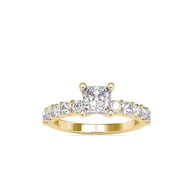 1.92Ct Princess Cut Solitaire Lab-Grown Diamond Gold Ring