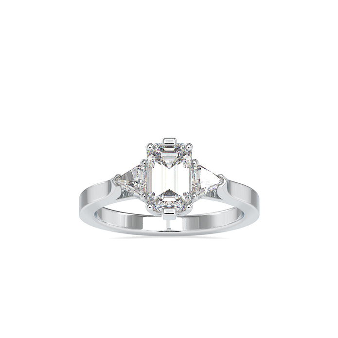 1.85Ct Emerald Cut Three Stone Lab-Grown Diamond Gold Ring