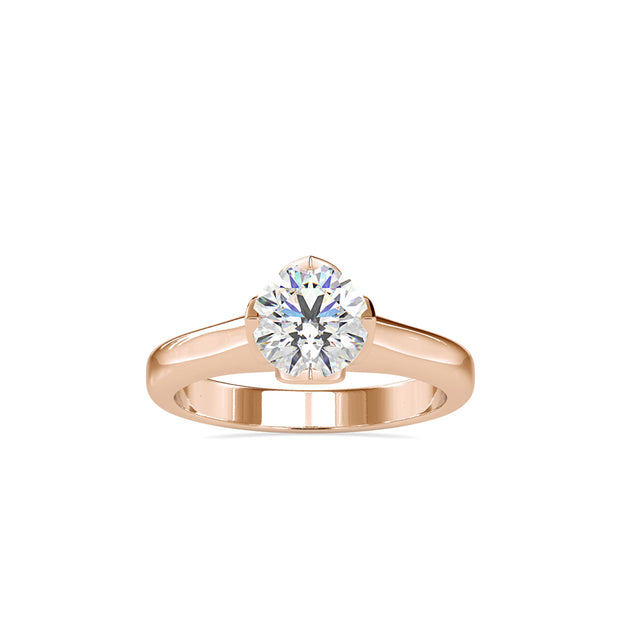 1.18Ct Round Cut Solitaire Tulip Setting Lab-Grown Diamond Gold Ring