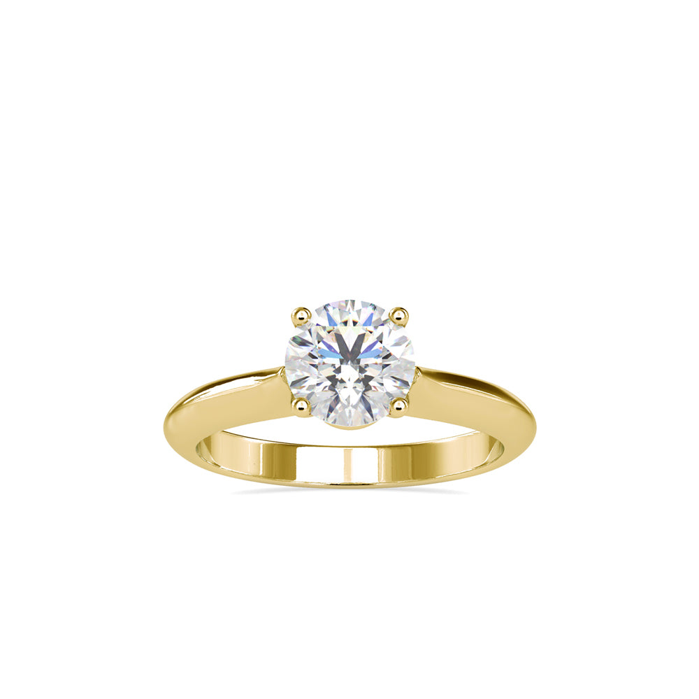 1.13Ct Round Cut Prong Set Lab-Grown Diamond Gold Ring