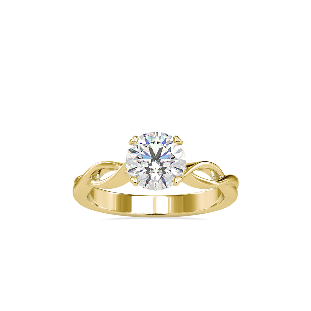 1.14Ct Round Cut Twisted Solitaire Lab-Grown Diamond Gold Ring