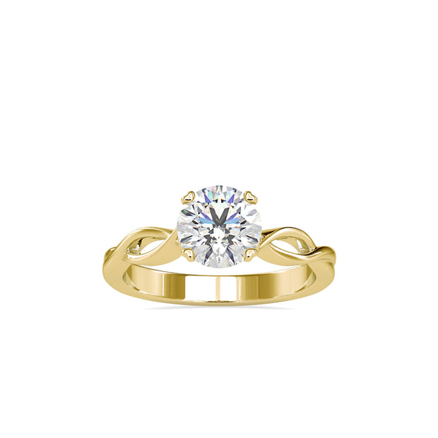 1.14Ct Round Cut Twisted Solitaire Lab-Grown Diamond Gold Ring