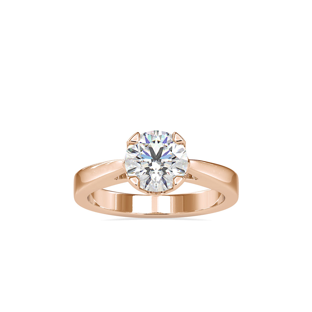 1.19Ct Round Cut Tulip Setting Solitaire Lab-Grown Diamond Gold Ring