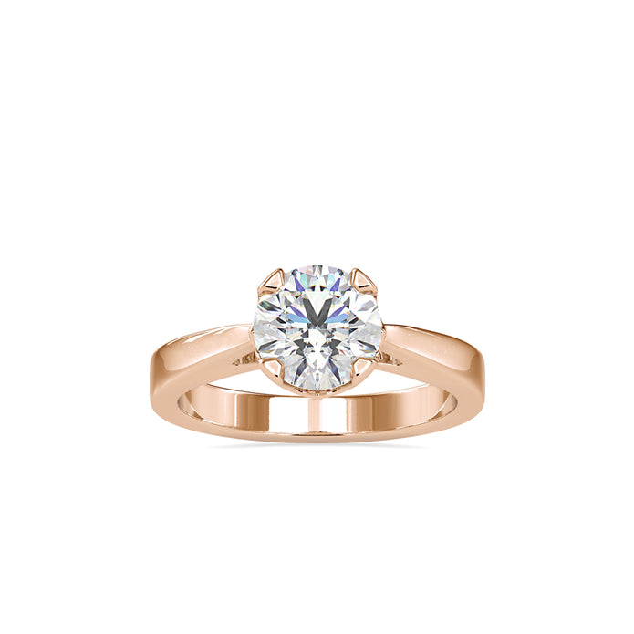 1.19Ct Round Cut Tulip Setting Solitaire Lab-Grown Diamond Gold Ring