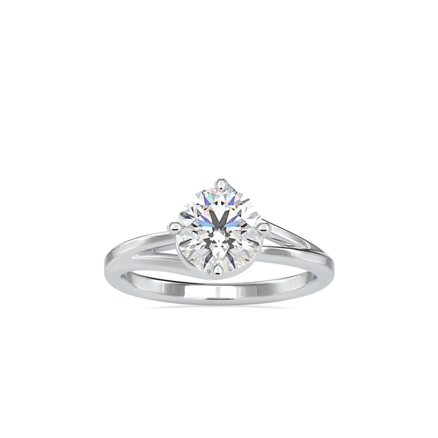 1.18Ct Round Cut Bypass Solitaire Lab-Grown Diamond Gold Ring