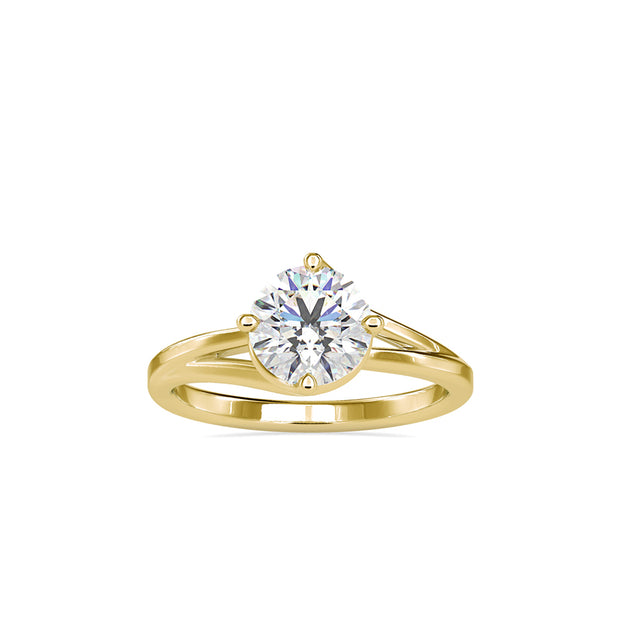 1.18Ct Round Cut Bypass Solitaire Lab-Grown Diamond Gold Ring