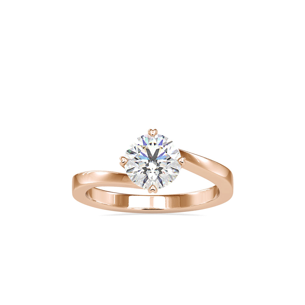 1.19Ct Round Cut Bypass Solitaire Lab-Grown Diamond Gold Ring