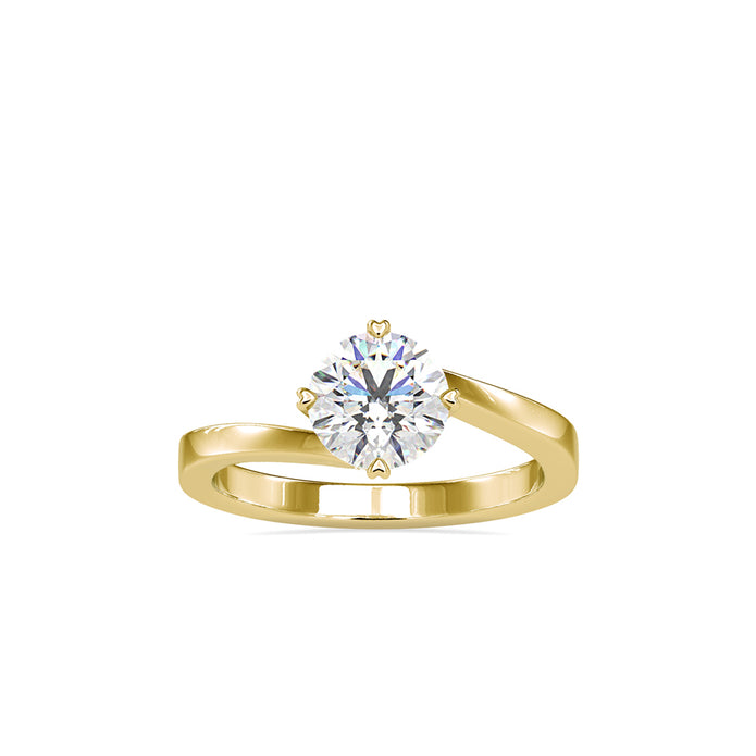 1.19Ct Round Cut Bypass Solitaire Lab-Grown Diamond Gold Ring
