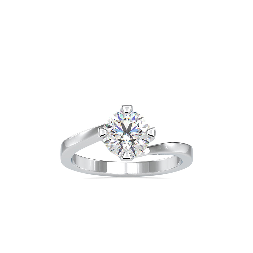 1.15Ct Round Cut Bypass Solitaire Lab-Grown Diamond Gold Ring