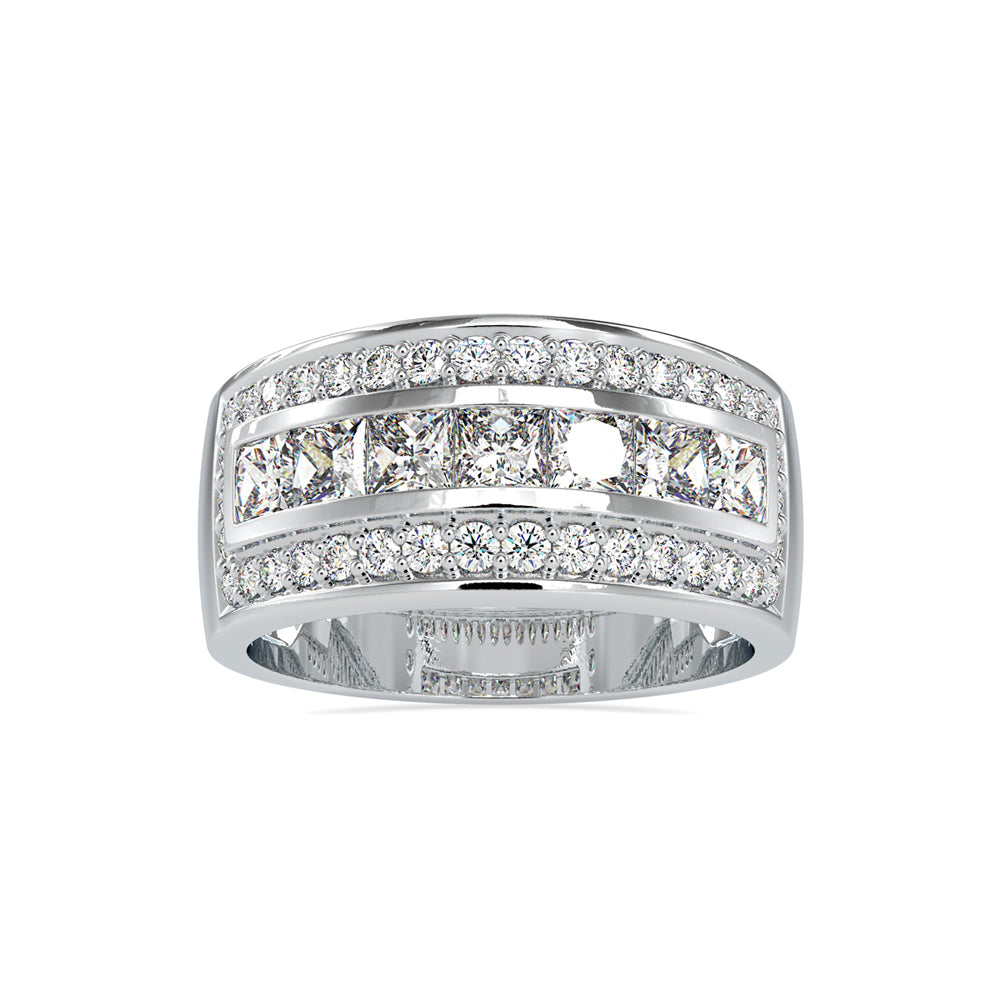 2.78Ct Princess Cut Channel Set Lab-Grown Diamond Gold Ring