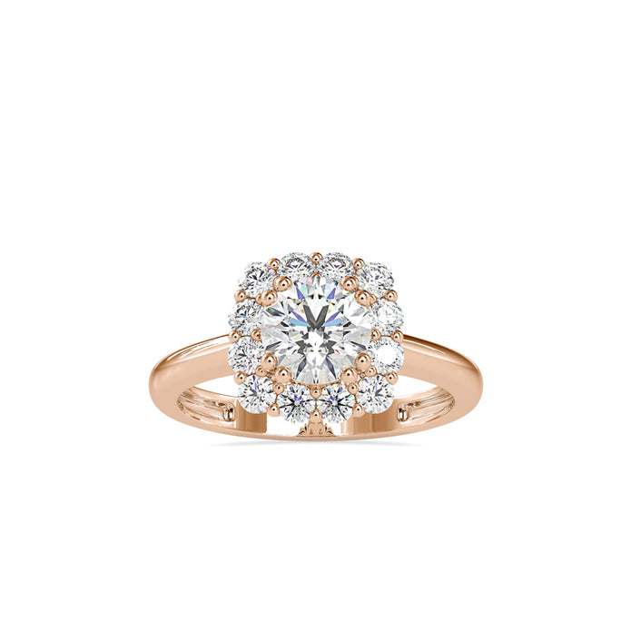 1.51Ct Round Cut Halo Lab-Grown Diamond Gold Ring