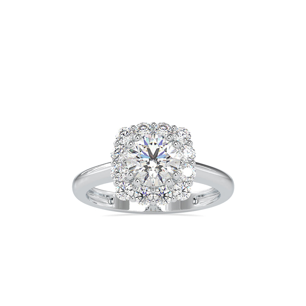 1.51Ct Round Cut Halo Lab-Grown Diamond Gold Ring