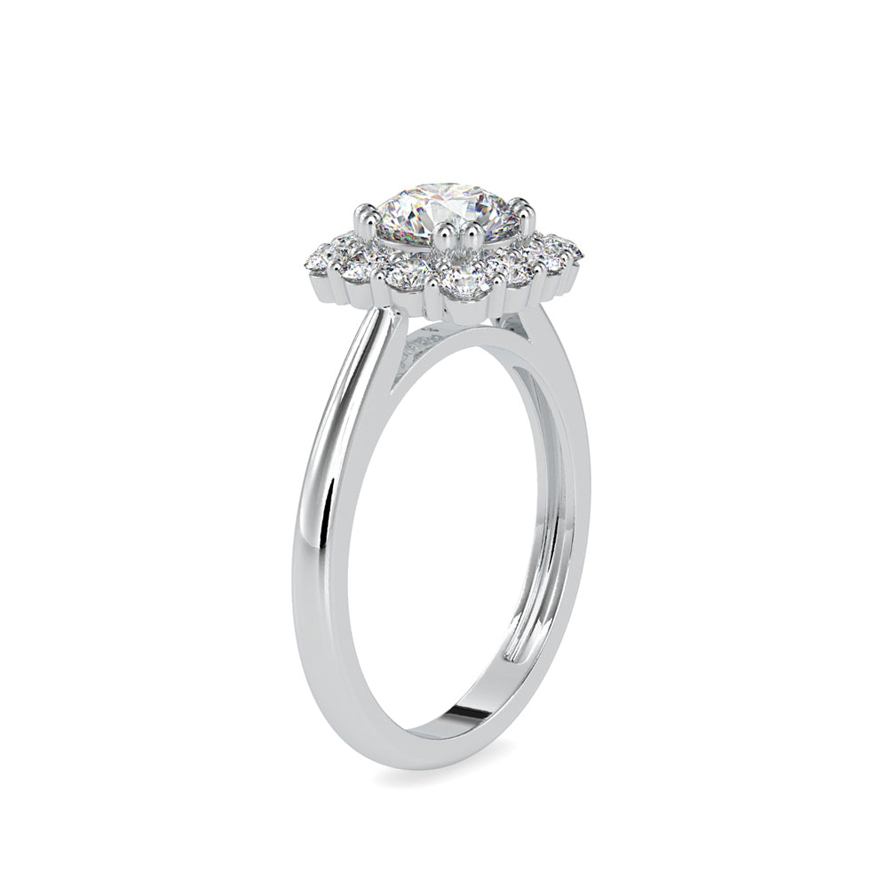 1.51Ct Round Cut Halo Lab-Grown Diamond Gold Ring